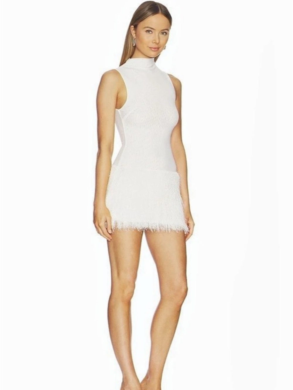 Bec & Bridge Finley Mini Dress Fringe White
